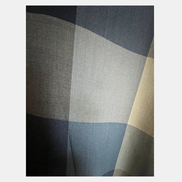 VINTAGE - Blue and Cream Checkered Drape Coat - Picture 9 of 13